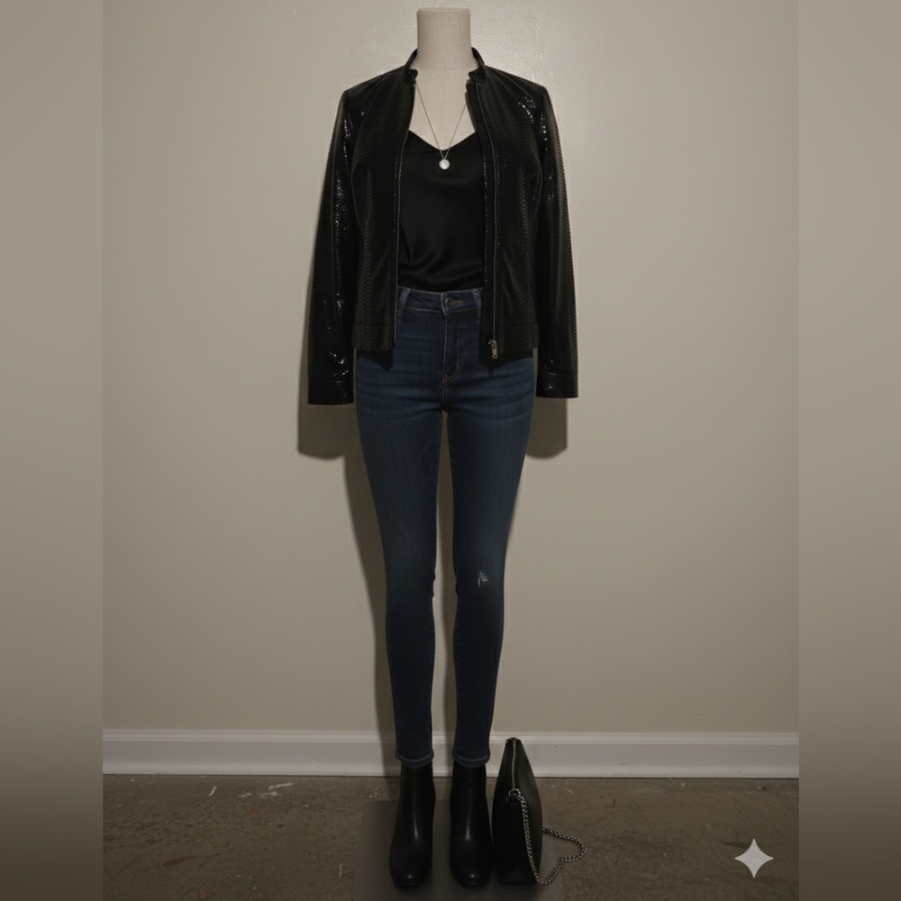 Chico's Black Textured Jacket